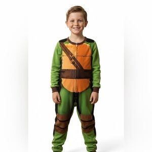 𝅺Teenage Mutant Ninja Turtles Onsie Light Flannel Pyjamas Youth Medium 10